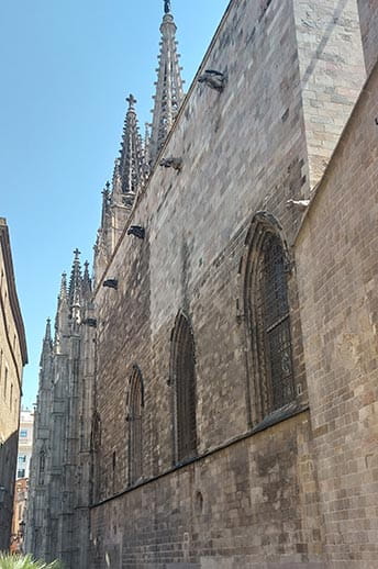 Historical stone architecture of Barcelona, Spain